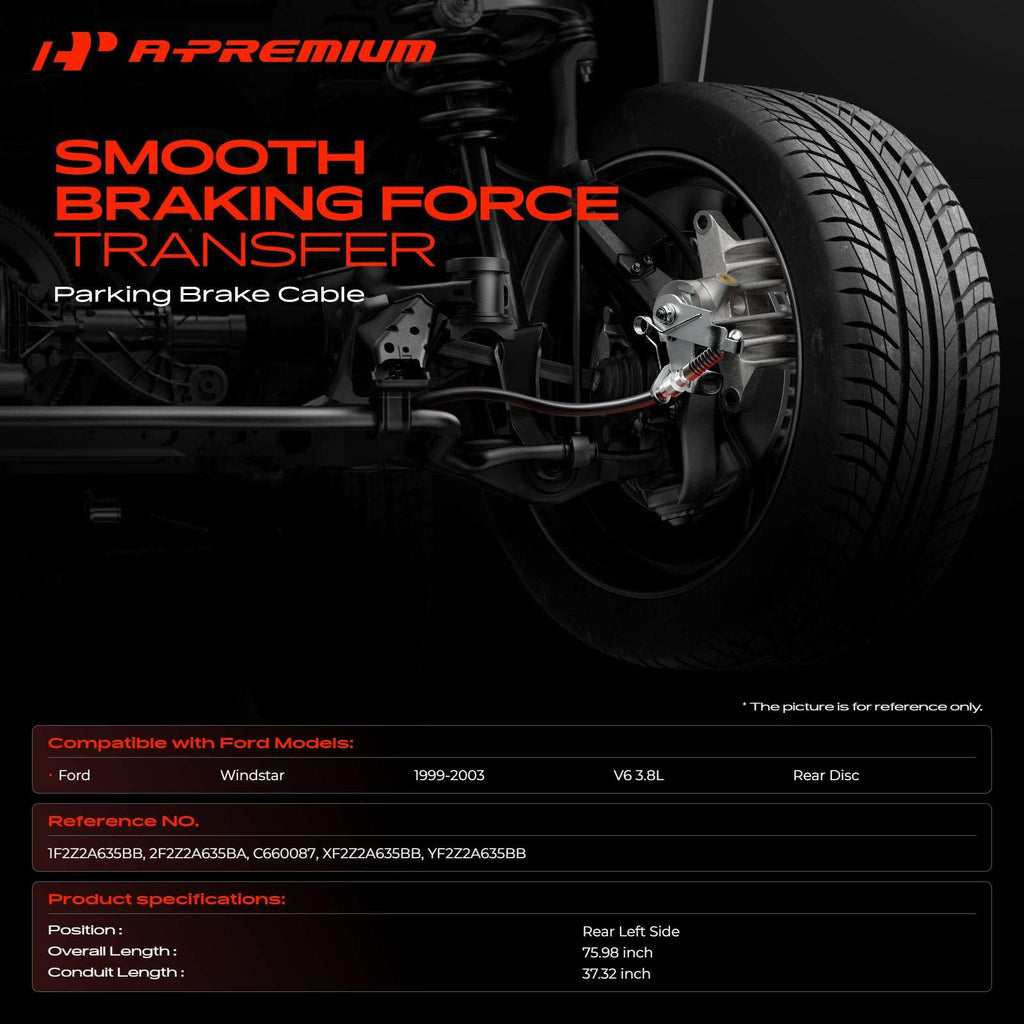 A-Premium Rear Driver Parking Brake Cable Assembly