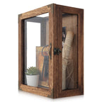 Shadow Box Display Case 11x14 Deep with Glass on 4 Sides, 6.2in Depth Wall Mounted Memory Box for Keepsakes, Wooden