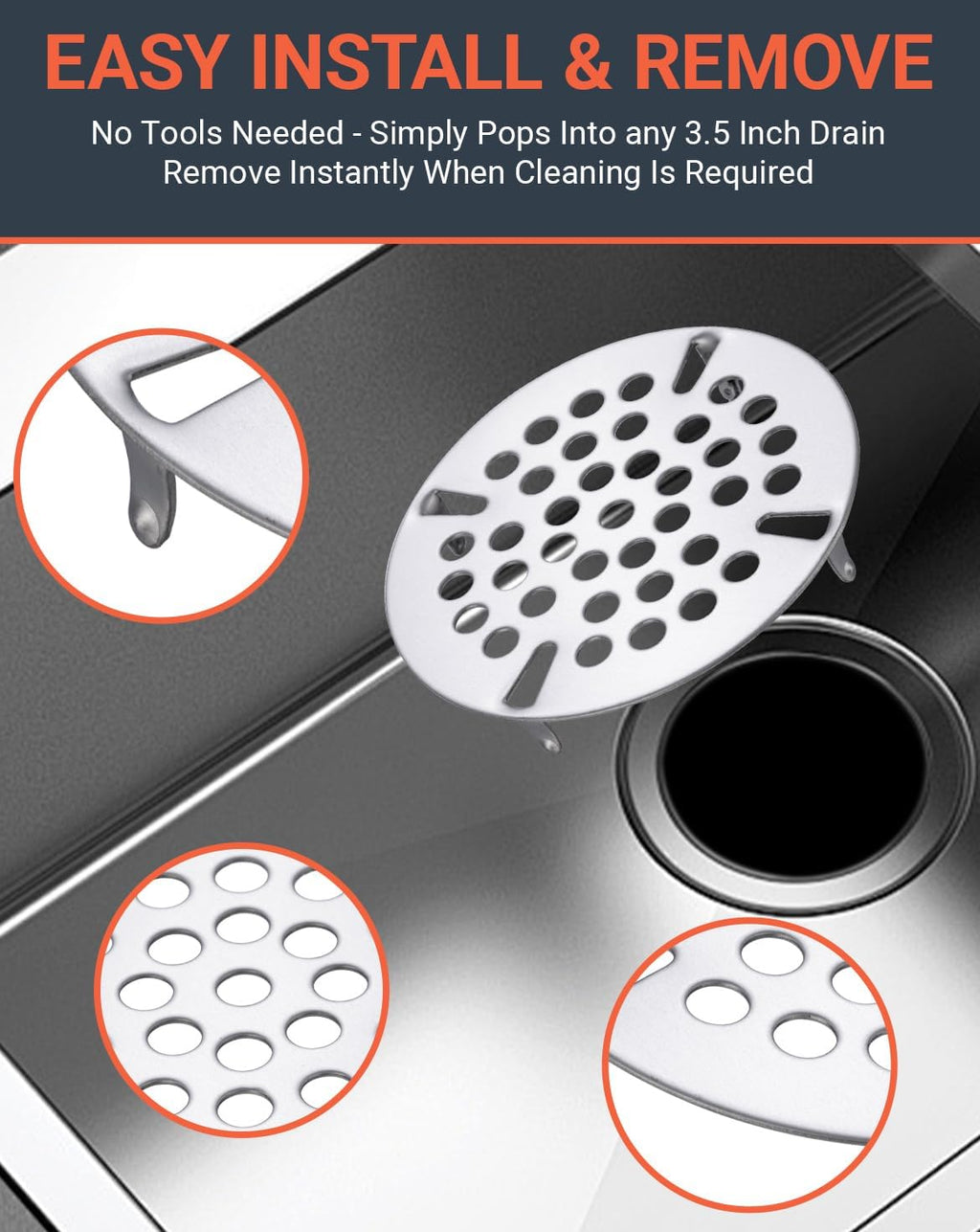 3-1/2" Mop Sink Drain Strainer for Commercial Sink Drain Cover