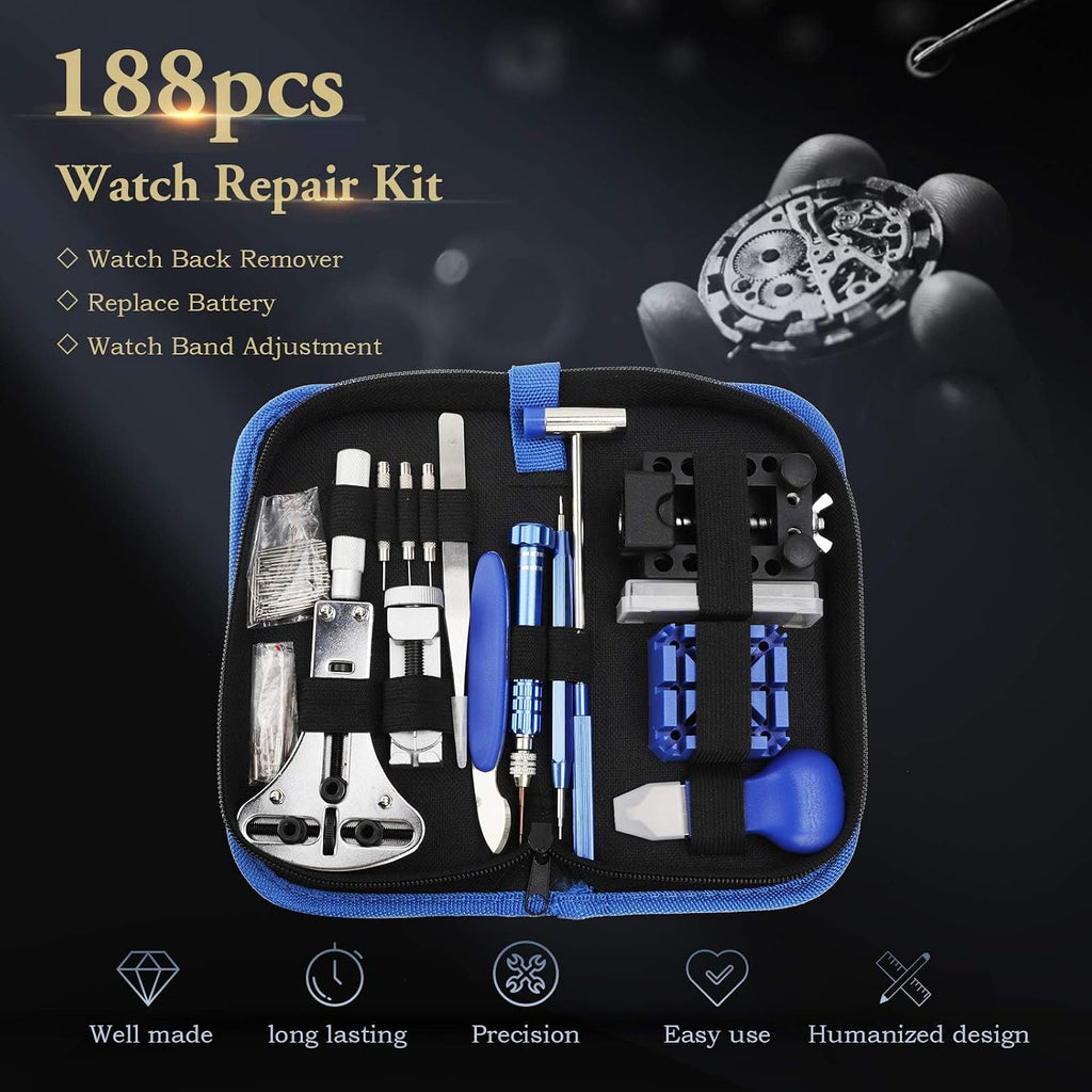 Watch Repair Kit Tool—Professional Watch Band Opener Link, Watch Battery Replacement Tool kit, Watch Back Case