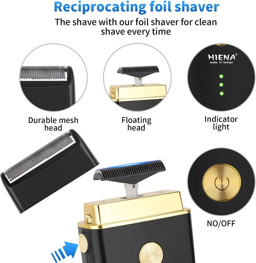 Professional Hair Clipper Set for Men, Cordless Barber Clippers Set and Trimmer Kit, USB Rechargeable Electric Beard