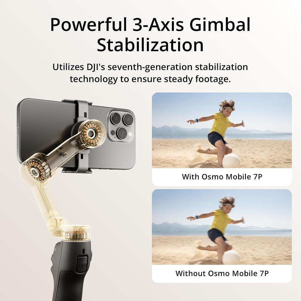 Osmo Mobile 7P Gimbal Stabilizer for iPhone & Android, Native Tracking | Lighting, 3-Axis Phone Gimbal, Quick Launch