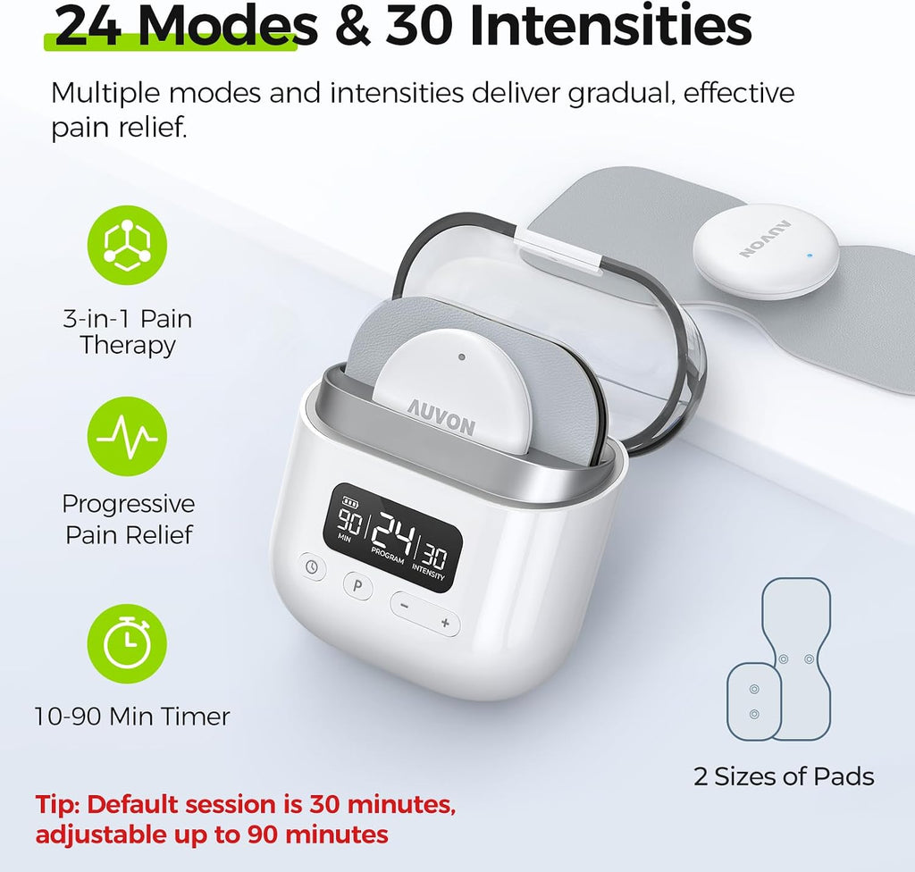 Wireless 24 Modes TENS Unit Muscle Stimulator for Pain Relief, 6 Pads