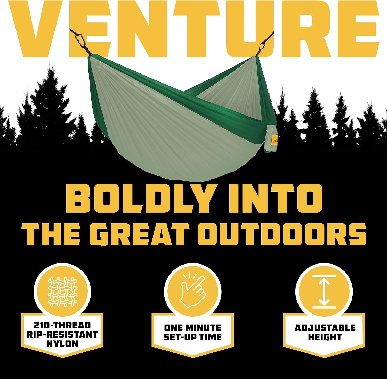 Camping Hammock – up to 500lbs Portable Hammock with Tree Straps - Travel, Backpacking, Hiking, Outdoors Camping Gear