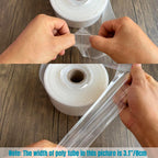 Poly Tubing Roll 2mil 2.4 inches×550 Feet,4/5/8/10cm Available,Food Grade LDPE Resin for Custom Length Packaging