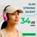34dB NRR Ear Protection, Noise Reduction Ear Muffs - Pink