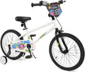 Kids Bike, 12 14 16 18 Inch Children Bicycle with DIY Design, Training Wheels, Dual Brakes and Adjustable Seat, Girls