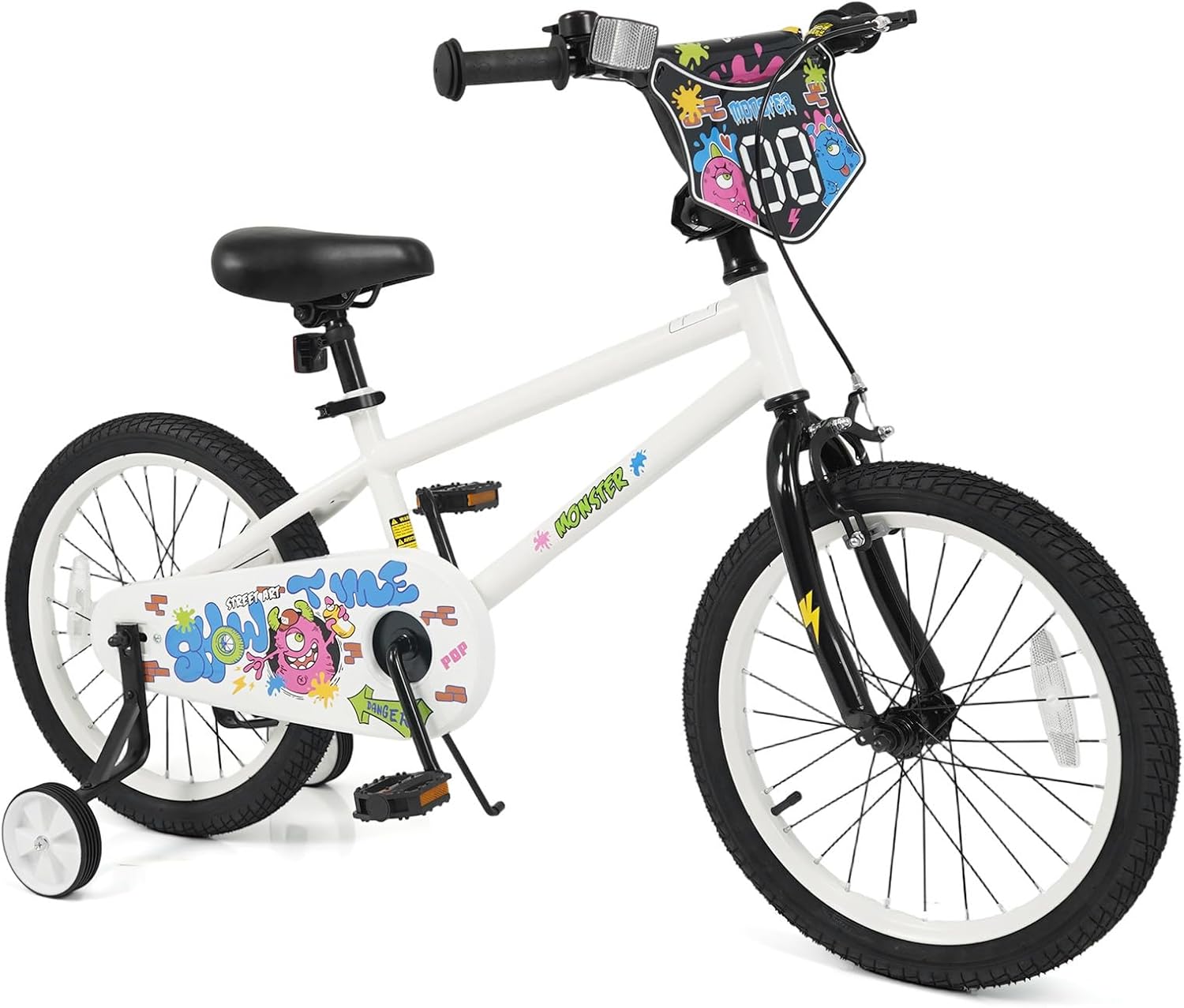 Kids Bike, 12 14 16 18 Inch Children Bicycle with DIY Design, Training Wheels, Dual Brakes and Adjustable Seat, Girls