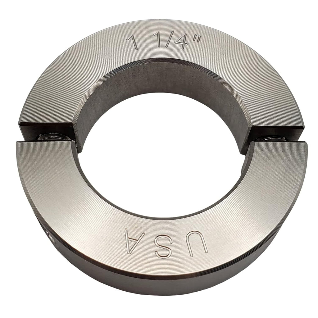 1.25" Bore Diameter - Clamping Two Piece Shaft Collar - 303 Stainless Steel (2 Pack)