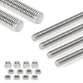 4 Pcs 304 Stainless Steel M8 Threaded Rod,12"(305mm)