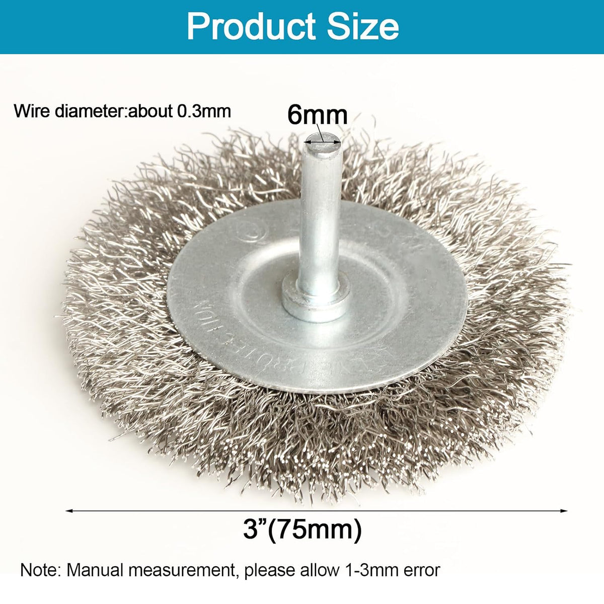 FPPO 20PCS 3 Inch Stainless Steel Wire Wheel Brushes Kit for Drill with 1/4-Inch Shank,Wire Wheels for Power-Operated Grinders