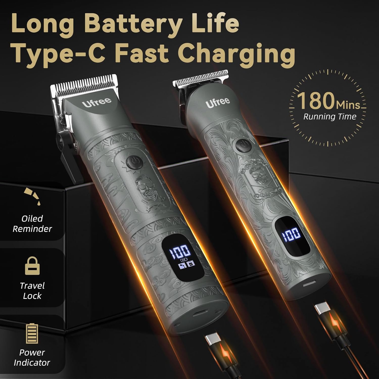 Beard Trimmer for Men with Hair Clipper, Professional Hair Clippers for Men and Hair Trimmers, Cordless Electric