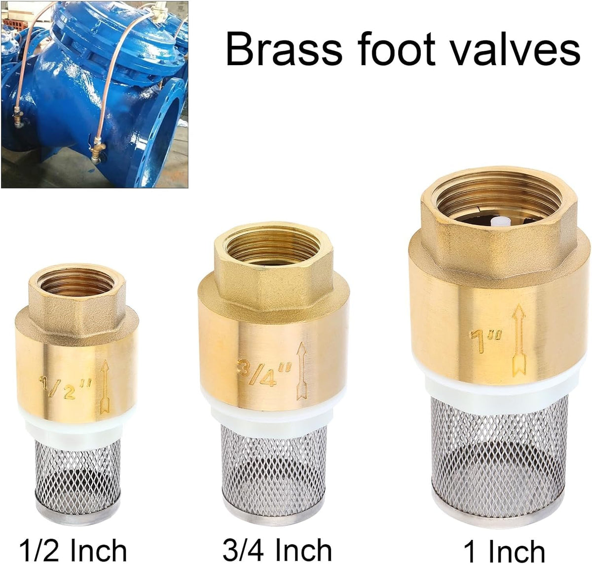 3/4" Brass Foot Valve with Filter DN20 Water Pump Bottom Check Valves