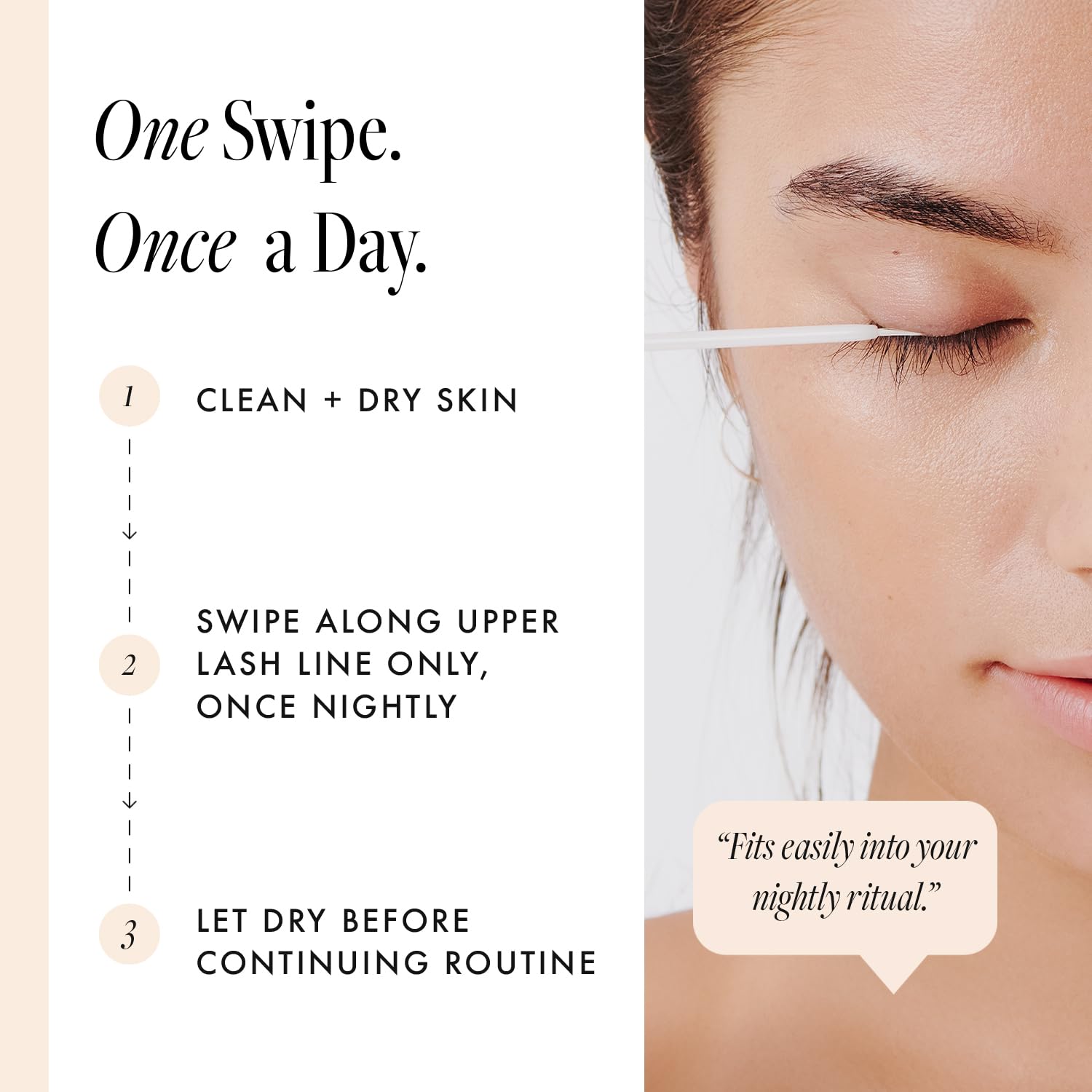 Lash Serum, Eyelash Serum for Longer, Thicker, and Fuller Looking Natural Eyelashes, (Full Size, 3 Month Supply)