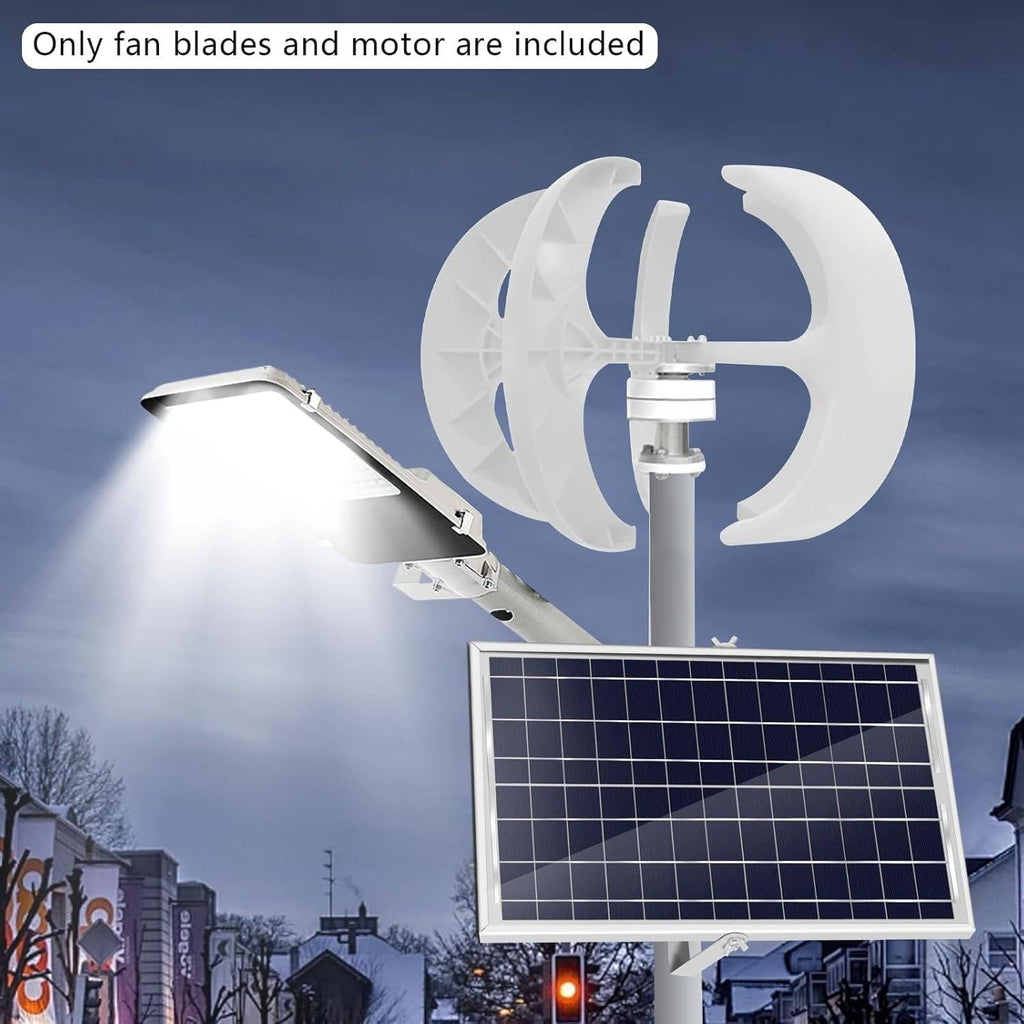 Vertical Wind Turbine Generator Kit - 400W/600W/800W/1000W/1200W, 12V/24V Motor, Compact Off-Grid Renewable Energy