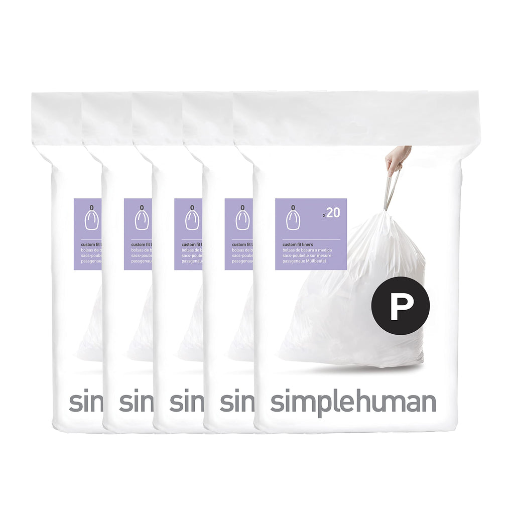 Code P 100 Count Custom Fit Liners, Drawstring Kitchen Trash Bags, One-by-One Mess-Free Dispense, Extra Thick &
