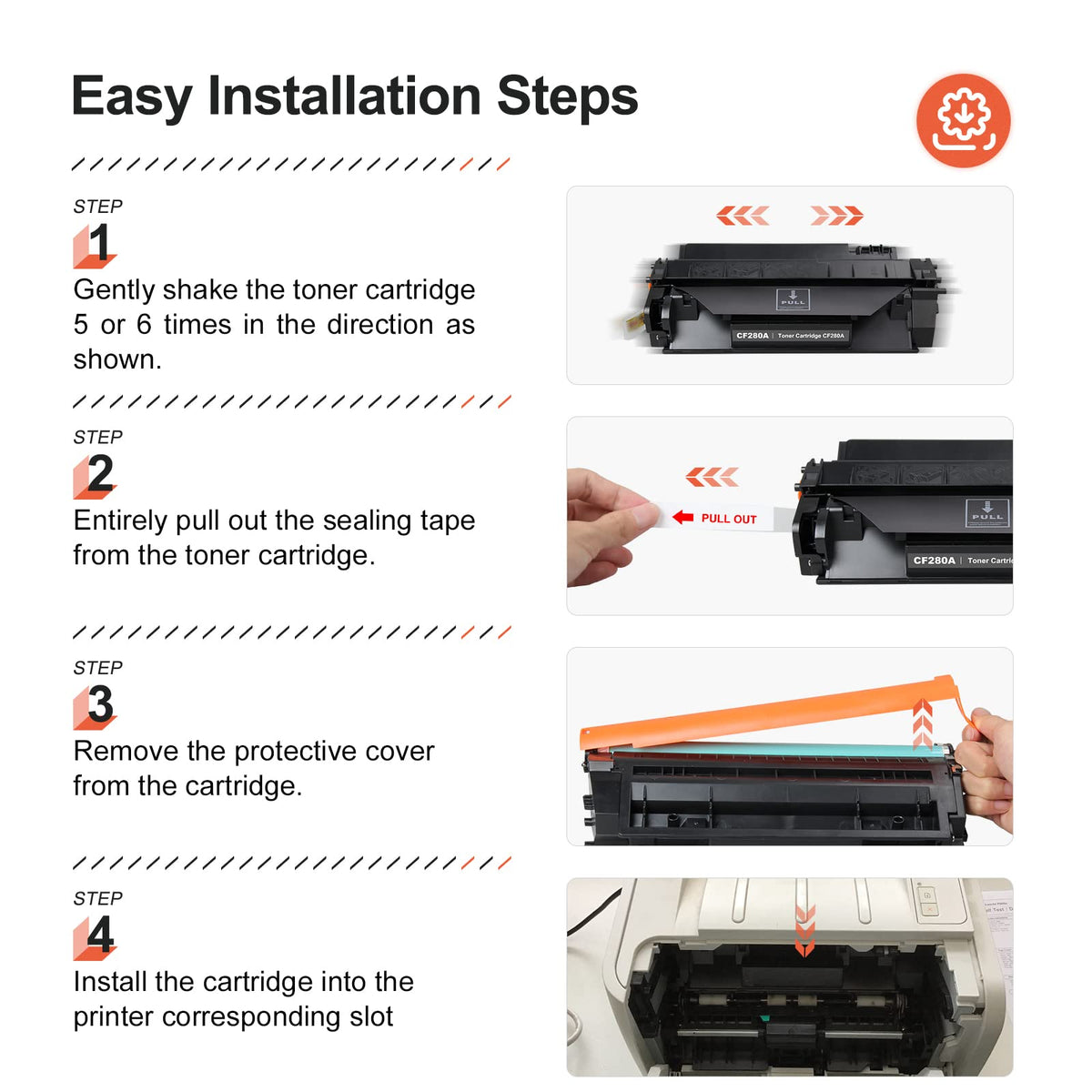 CF280A Toner Compatible for HP 80A Toner Cartridge 4-Pack Black