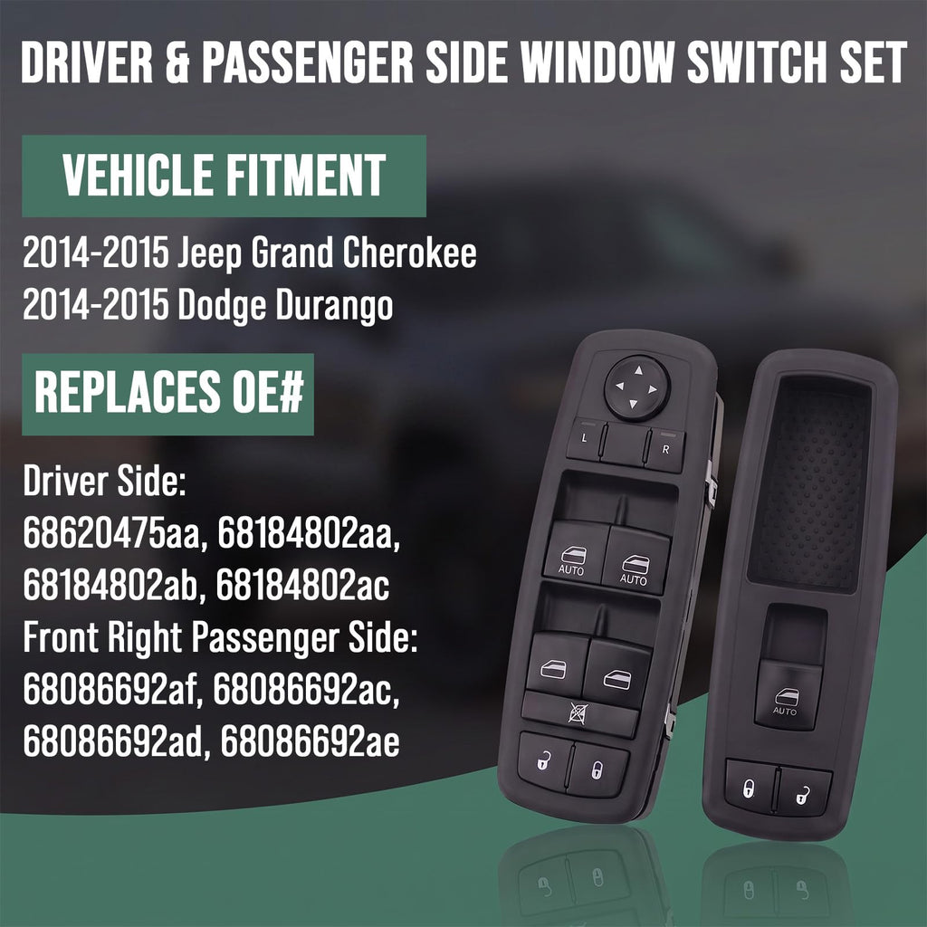 Driver+Passenger Power Window Switch Set for Jeep Grand Cherokee 2014-2015
