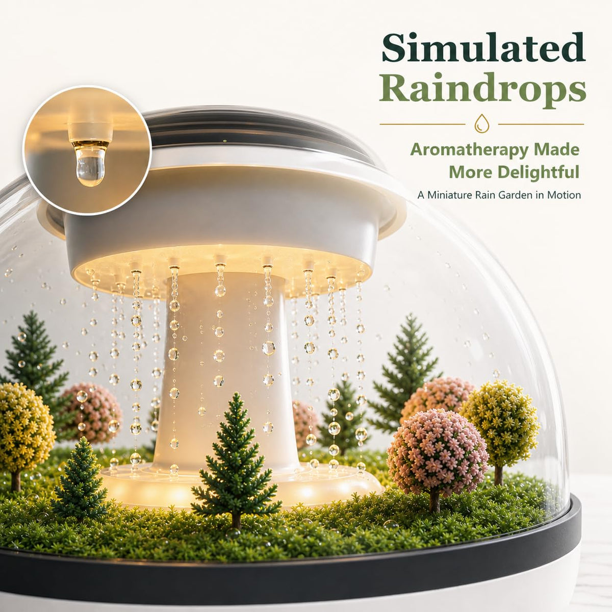 Garden Raindrop Aroma Diffuser, Essential Oil Diffuser with Mist Humidifier