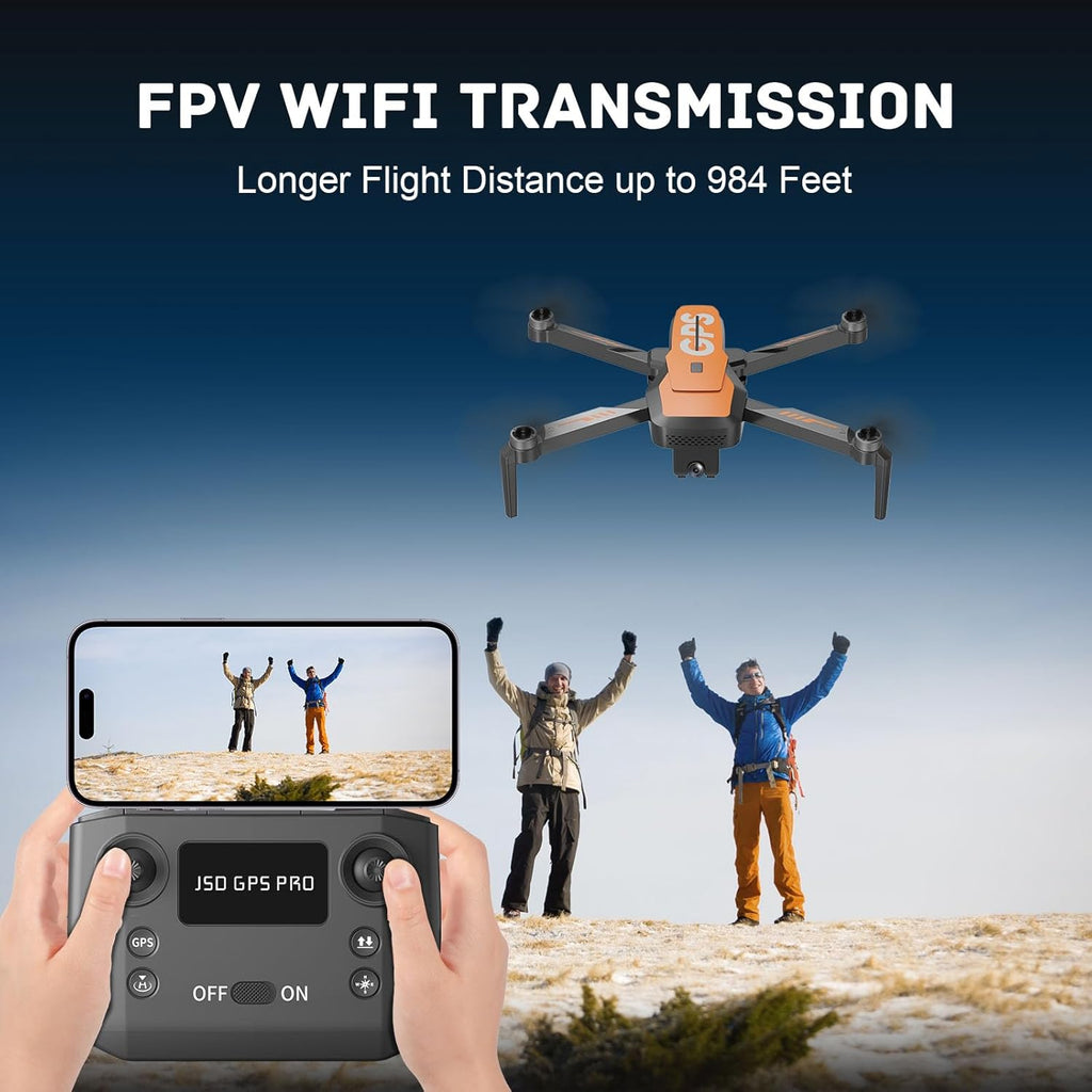 Drones with Camera for Adults 4K - GPS Drone with Auto Return, Brushless Motor, Foldable Mini RC Quadcopter for Kids