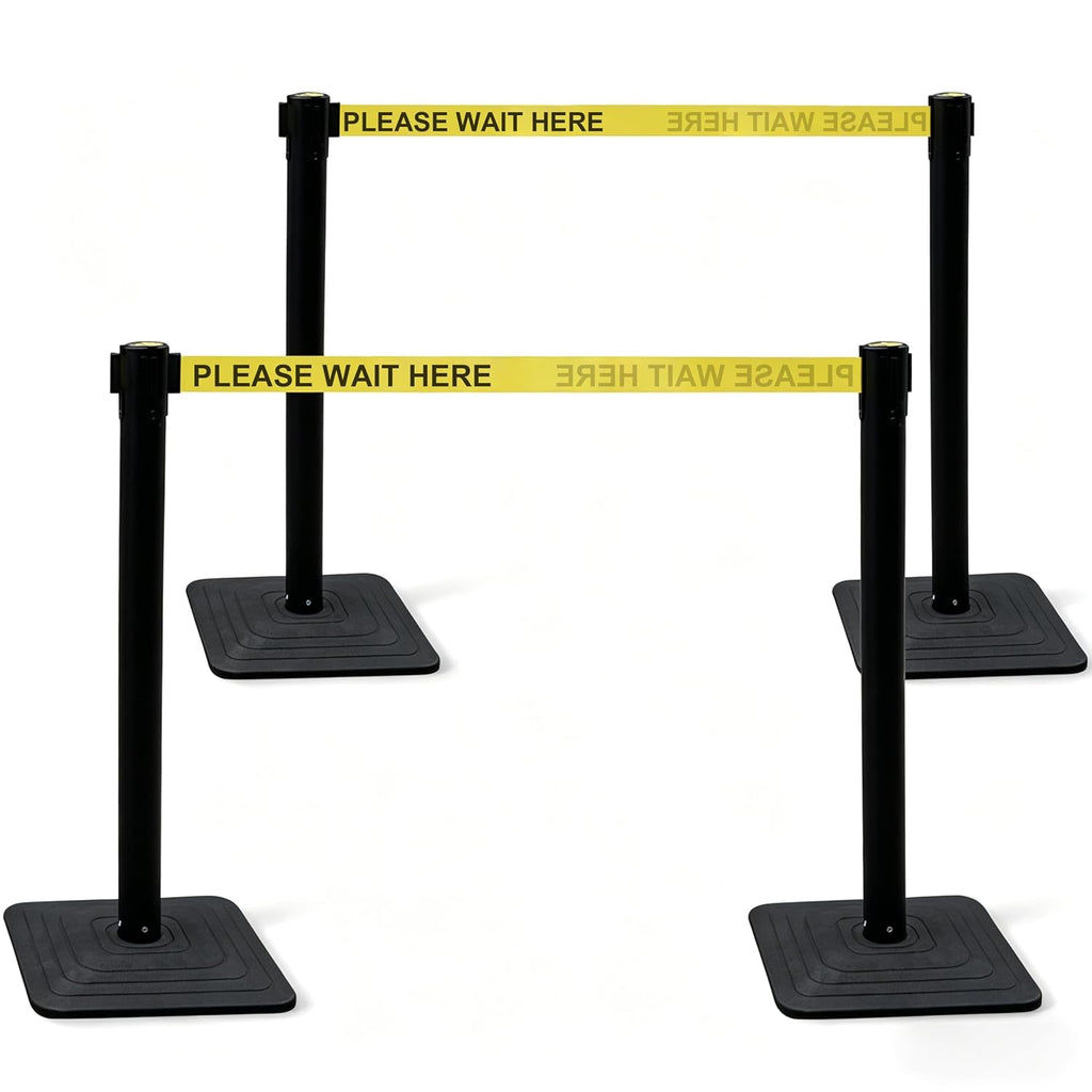 4-Pack Crowd Control Stanchions, Heavy Duty Stanchion Set