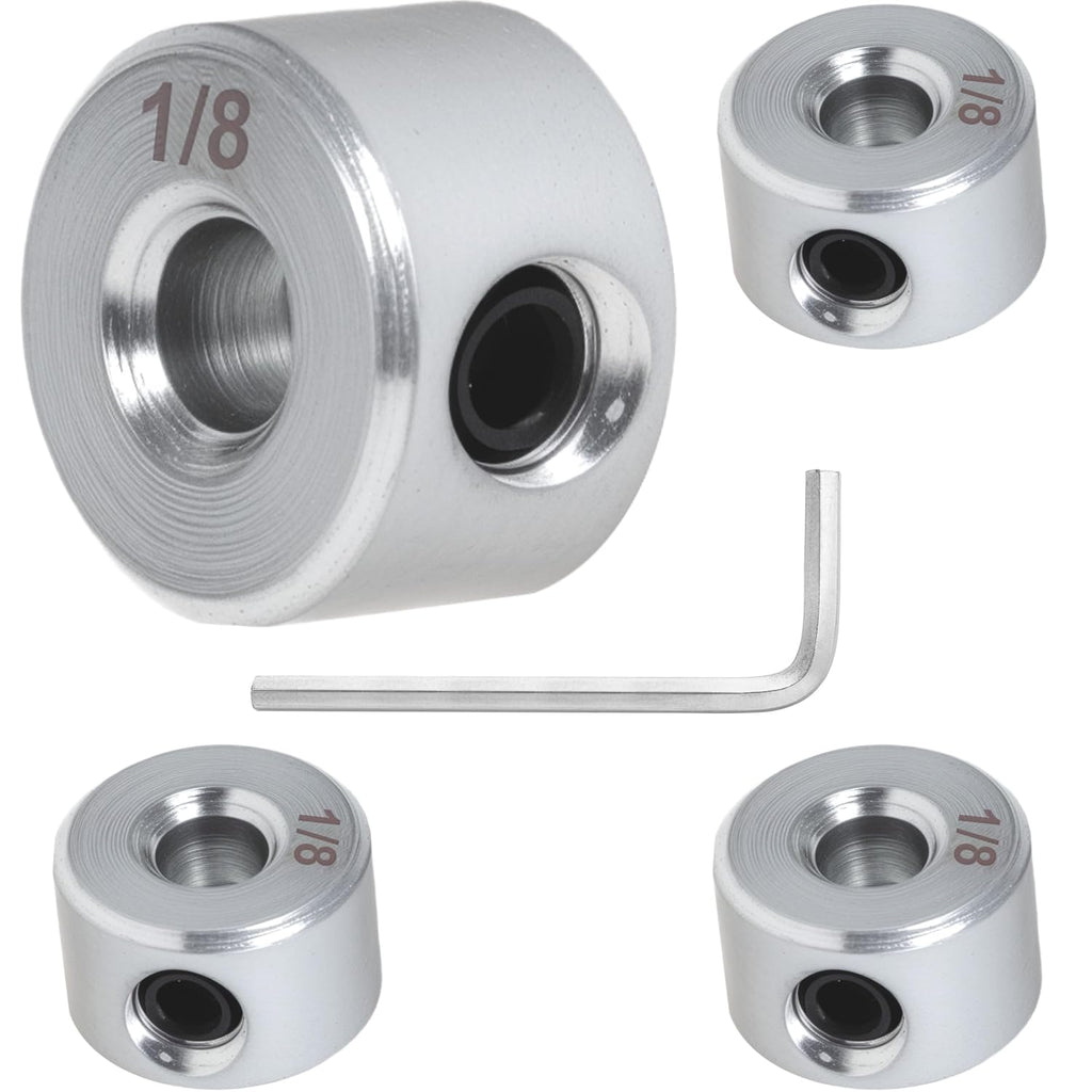 4pcs 1/8" bore Shaft Collar,Zinc Plated Set-Screw Shaft Collars