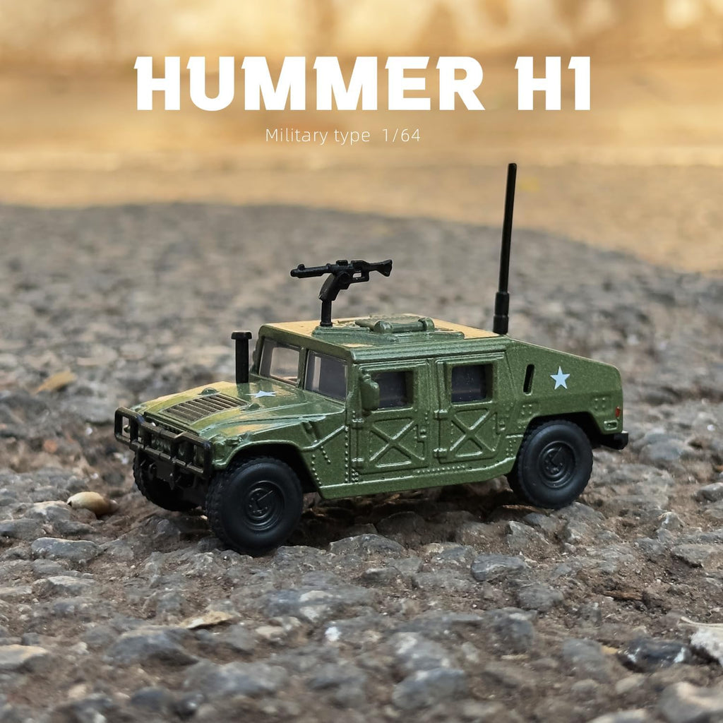 1/64 Hummer H1 Car Model Military Truck Off Road Vehicle | Die-cast Metal Model Kit Military Armored Car