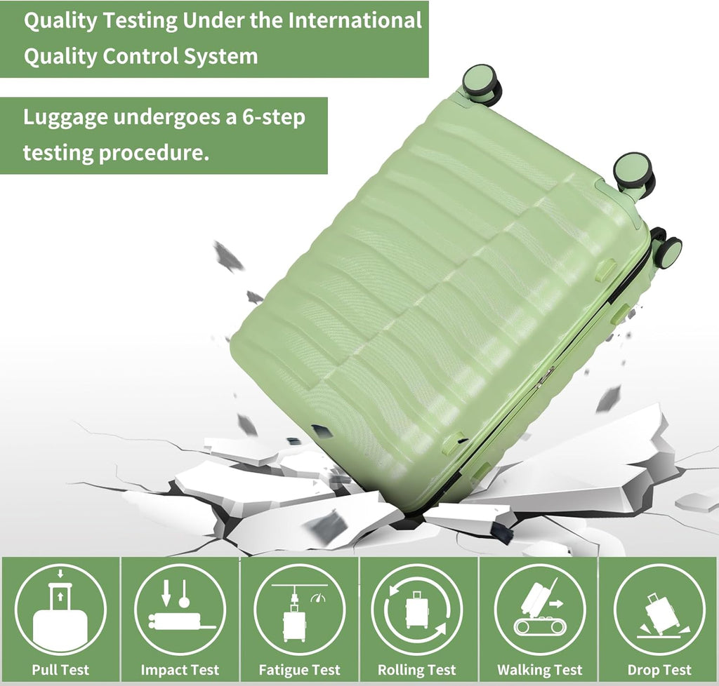 Lightweight Luggage with Spinner Wheels & YKK Zipper, 3-Piece Travel Suitcase ABS+PC Hardshell Luggage Set with TSA