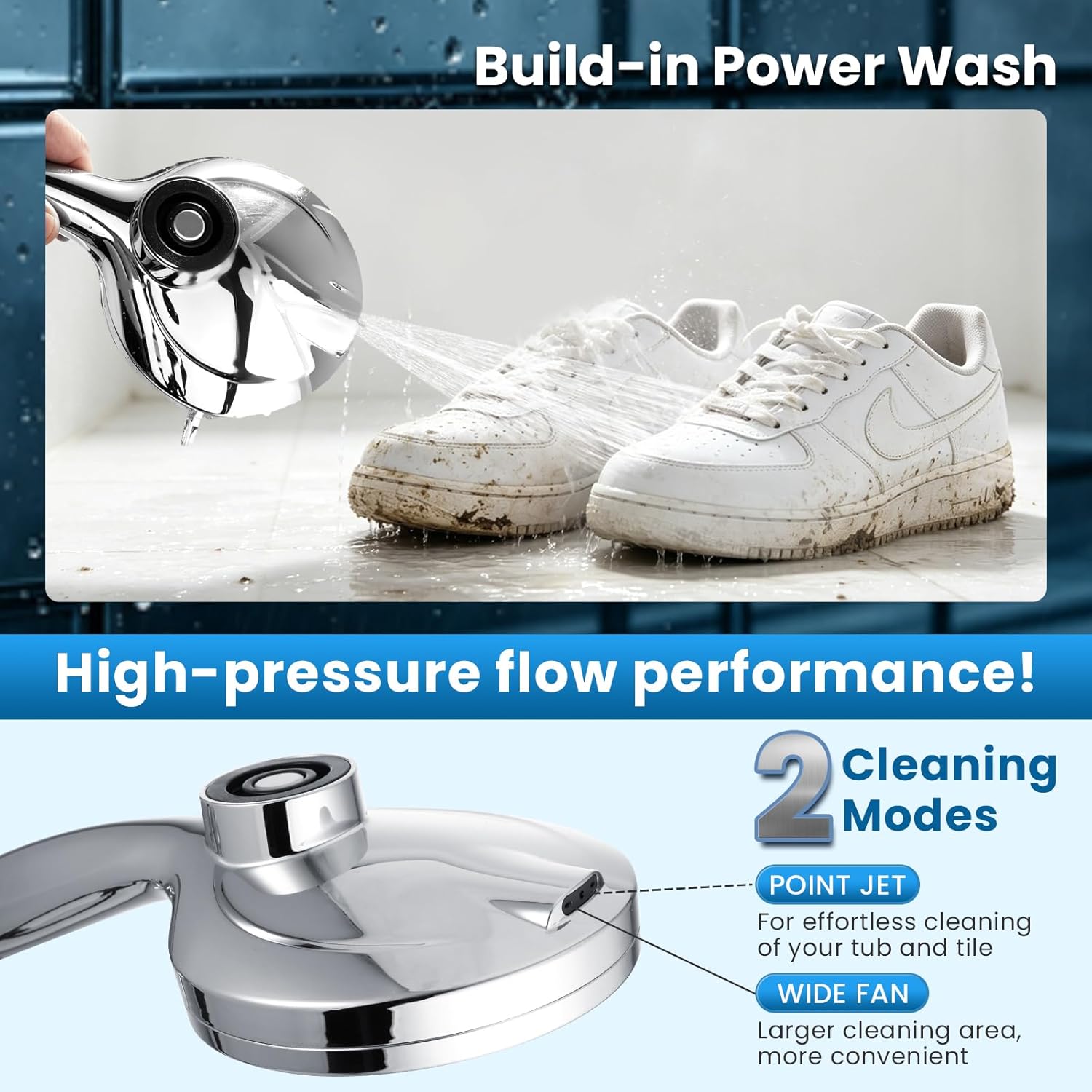 High Pressure Magnetic Shower Head with handheld - Filtered, 10 Spray Modes, 5" Large Face, Power Wash for Bathroom