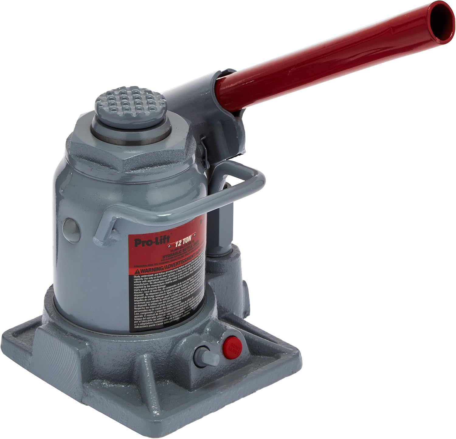 B-S12D Grey Hydraulic Bottle Jack - 12 Ton Capacity