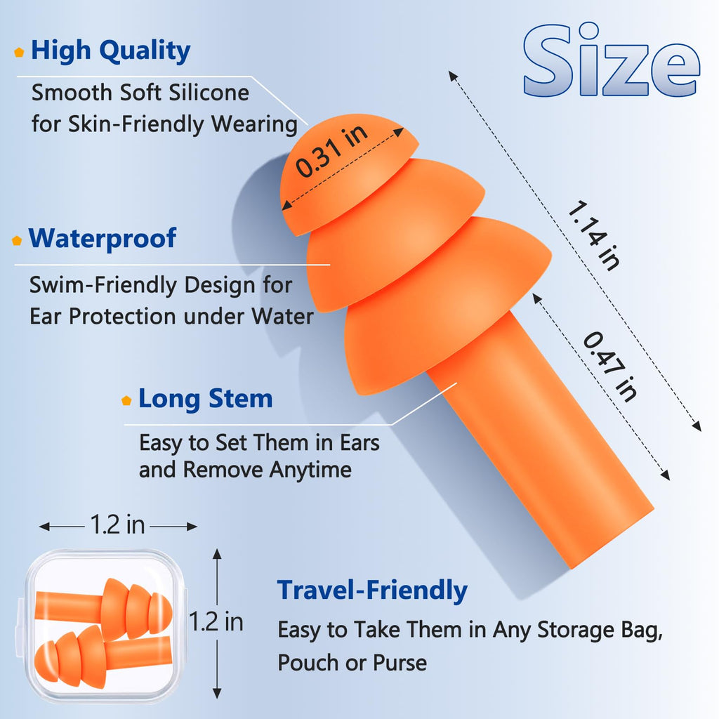 200 Pairs Reusable Silicone Ear Plugs for Sleeping Noise Cancelling