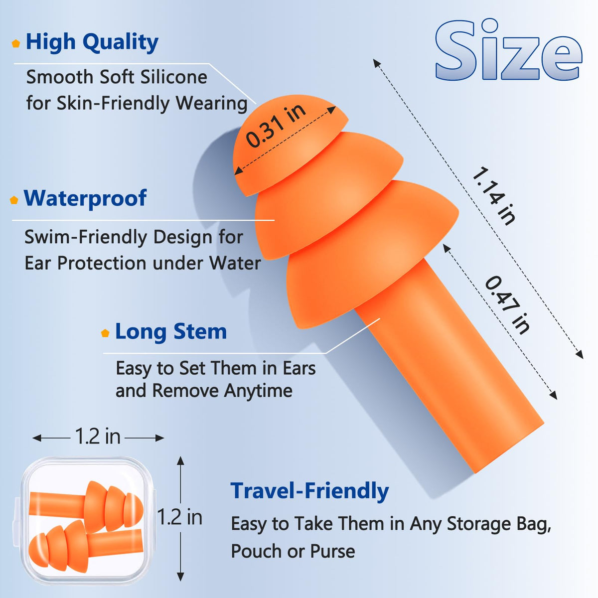 200 Pairs Reusable Silicone Ear Plugs for Sleeping Noise Cancelling