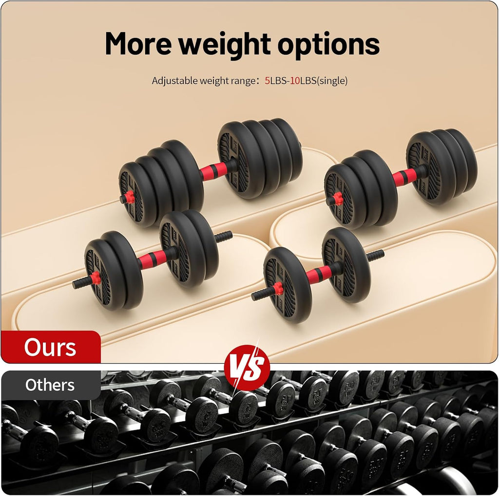 Adjustable Dumbbell, 20/30/45/70/90lbs Dumbbells Set, 4-in-1 Free Weights for Women/Men Workout Equipment Used as