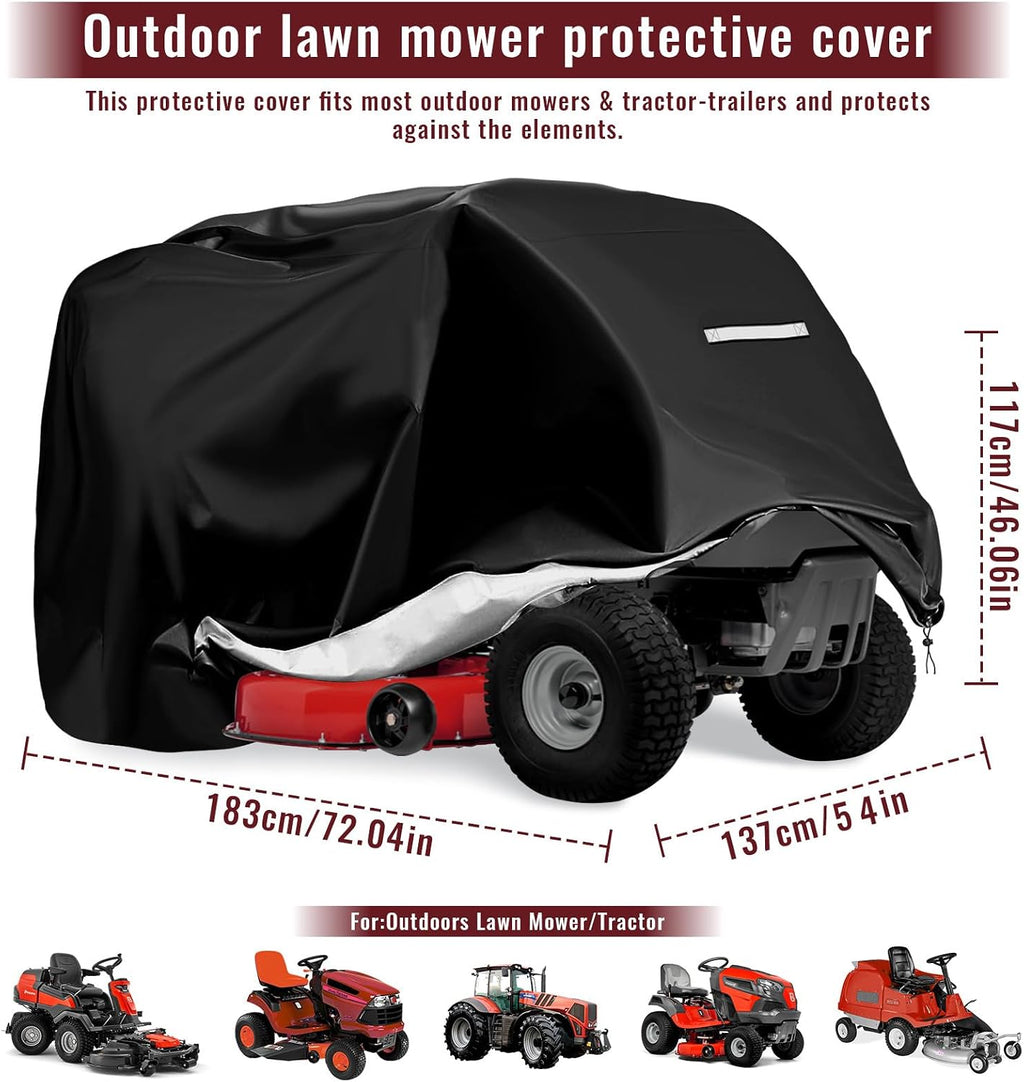 Outdoors Riding Lawn Mower Cover, 54'' Lawn Tractor Cover Heavy Duty | Waterproof,Tractor Decks up,Elastic Hem, PU