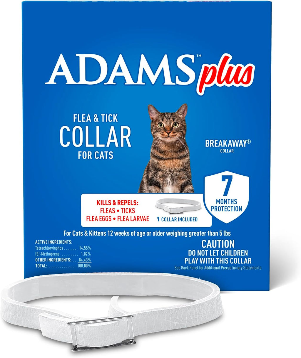 Plus Flea & Tick Collar for Cats, Adjustable, 1 Count
