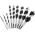 Auger Drill Bit Set for Wood, 9-Piece Alloy Steel | Hex Shank Wood Auger Bits with Screw Point for Hardwood