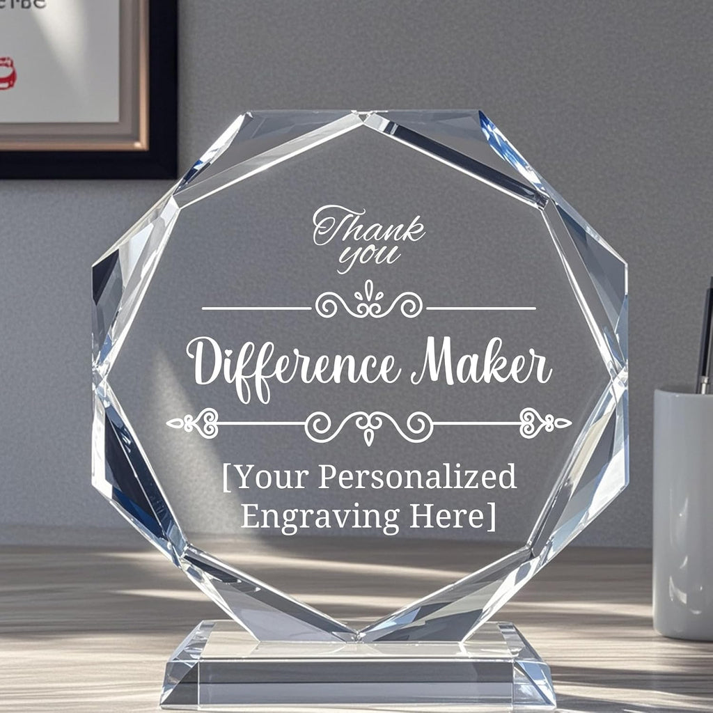 Personalized Crystal Trophy Award – Custom Awards and Trophies for Employees, Coworkers, Boss – Retirement, Farewell
