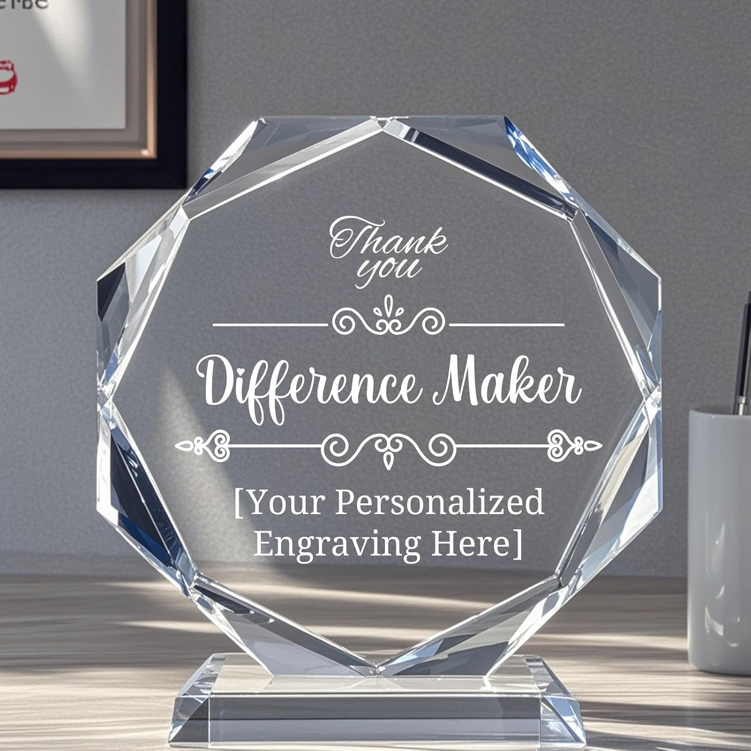 Personalized Crystal Trophy Award – Custom Awards and Trophies for Employees, Coworkers, Boss – Retirement, Farewell