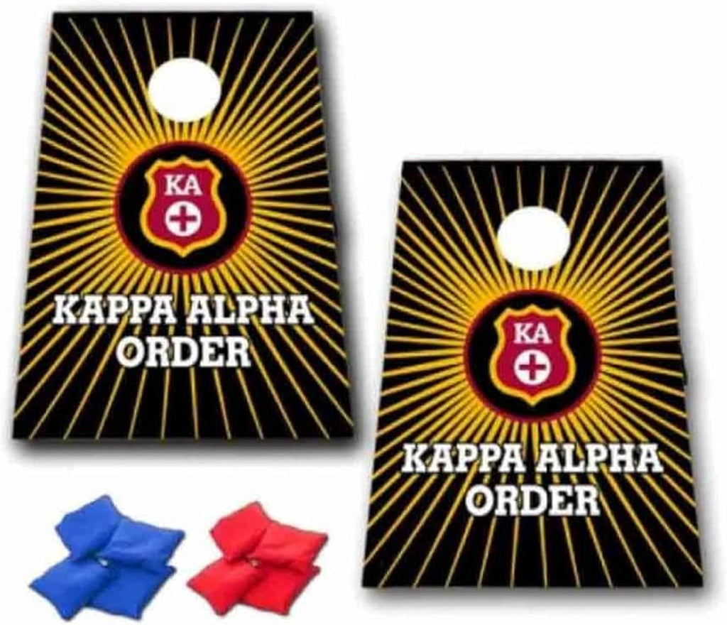 Cornhole Games - Kappa Alpha Order Cornhole Bag Toss Game - Starburst and Shield - 8 Bags Included