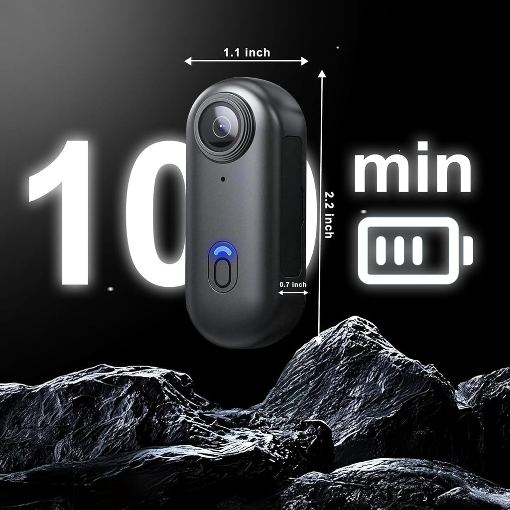 4K 128GB Thumb Action Camera, Hands-Free Magnetic POV Sports Cam | Waterproof Wearable Design with Magnetic Mount