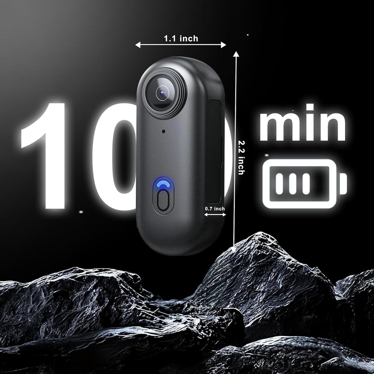 4K 128GB Thumb Action Camera, Hands-Free Magnetic POV Sports Cam | Waterproof Wearable Design with Magnetic Mount