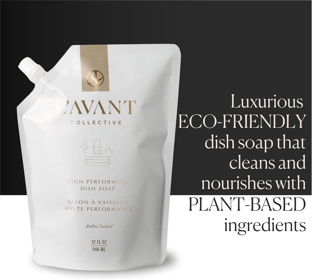 Dish Soap Refill 32oz, Plant-Based, Ambre Santal