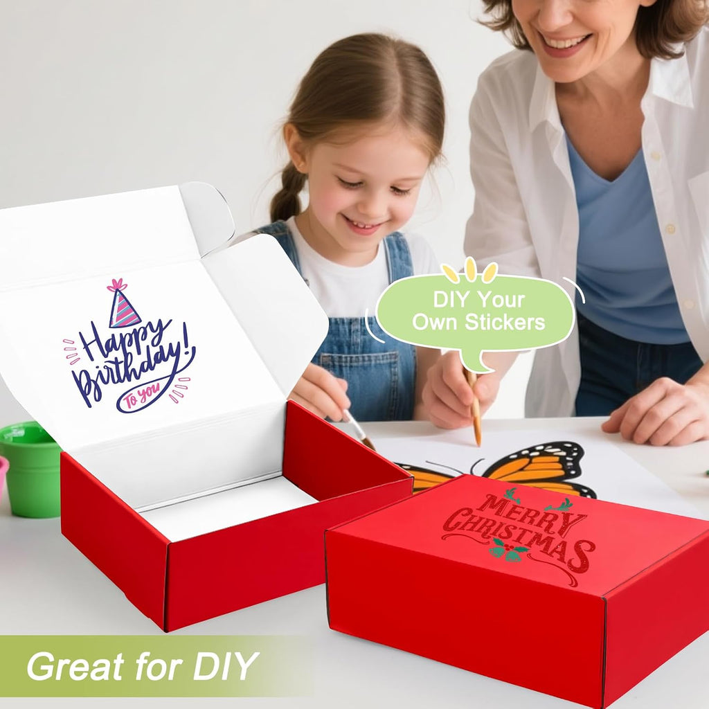 Large Shipping Boxes 20 Pack, 12x9x4 Inch Mailer Boxes, Red