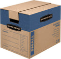 Small Prime Moving Box 5 Pack, Reinforced Handles, Tape-Free Assembly, Attached Lid, 16-in x 12-in x 12-in (8862701)
