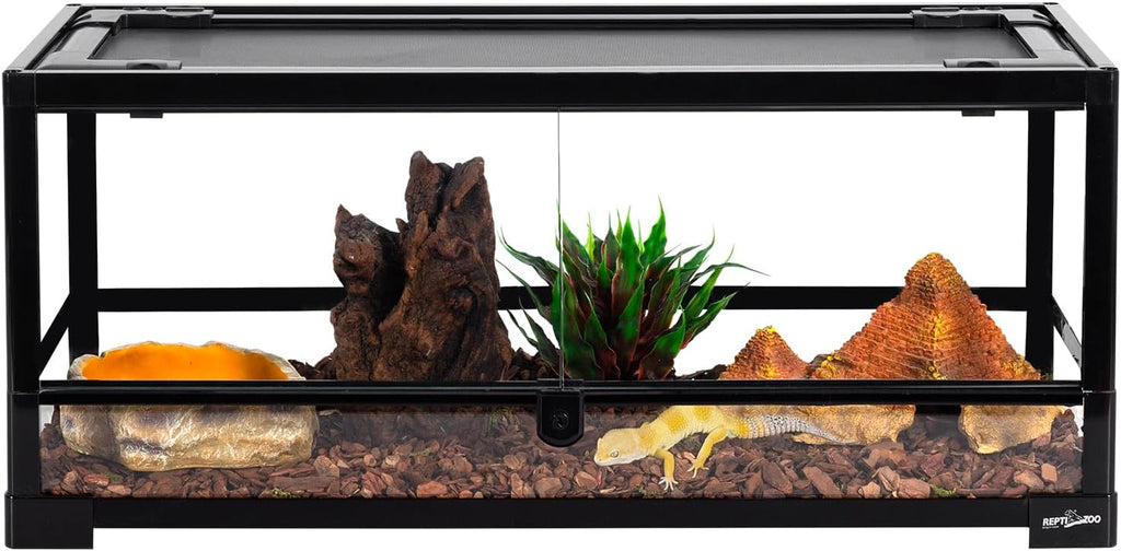 Glass Reptile Terrarium 20 Gallon, Front Opening Reptiles Tank 30" x 12"x 12" for Reptile Pets Gecko Lizard Snake