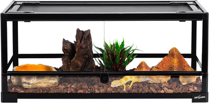 Glass Reptile Terrarium 20 Gallon, Front Opening Reptiles Tank 30" x 12"x 12" for Reptile Pets Gecko Lizard Snake