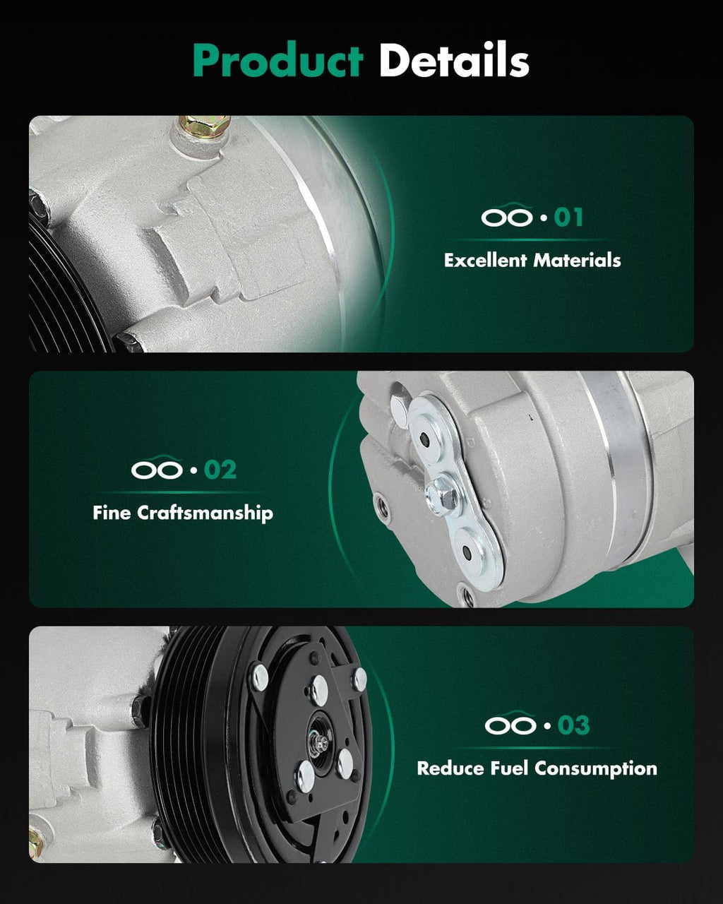 SCITOO AC Compressor for Pontiac for Grand Prix 3.8L 1997-2003