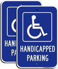 Handicap Parking Sign 2 Pack, Reserved Parking Sign, with Picture of Wheelchair Sign, 12" x 18" Engineer Grade