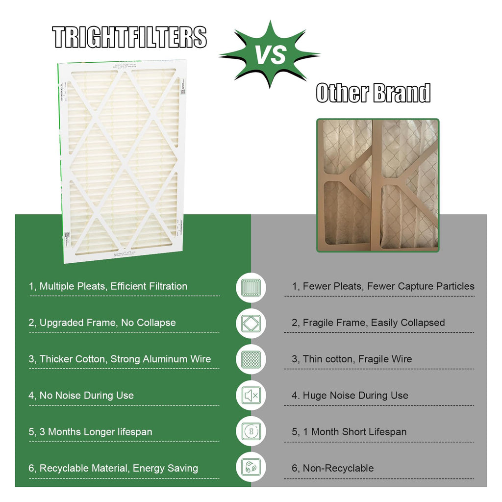 16x25x1 Air Filter 4 Pack, MERV 11 Dust & Pet Dander Defense
