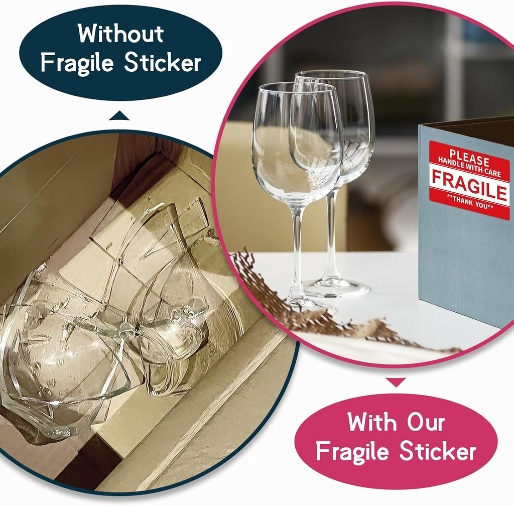 3 x 2 inch Fragile Stickers for Shipping and Moving (12 Rolls, 6000 Labels)